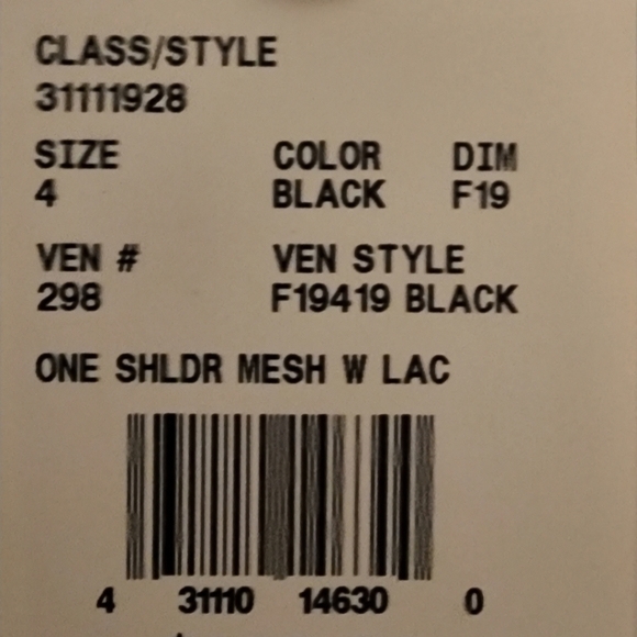 Black one shoulder mesh dress - Picture 5 of 7